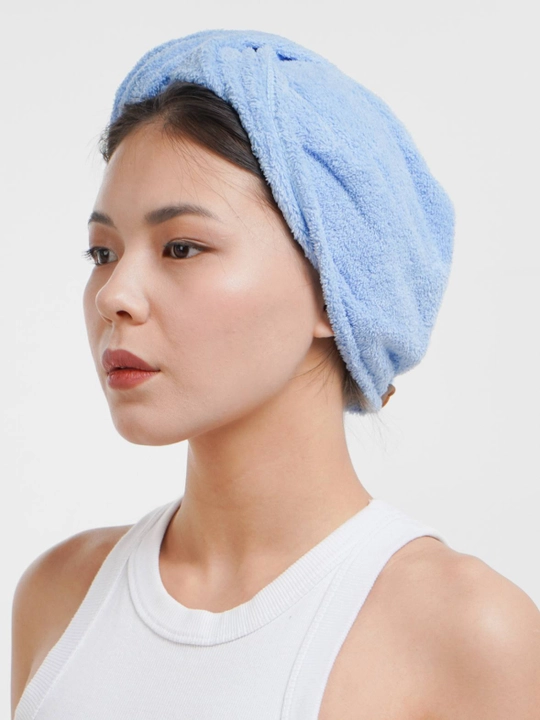 Полотенце тюрбан для сушки волос Hair Drying Cap, с пуговицей, из микрофибры, 1 шт