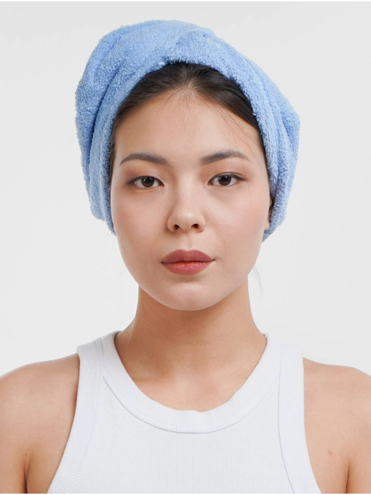 Полотенце тюрбан для сушки волос Hair Drying Cap, с пуговицей, из микрофибры, 1 шт