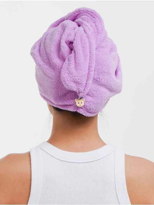 Полотенце тюрбан для сушки волос Hair Drying Cap, с пуговицей, из микрофибры, 1 шт