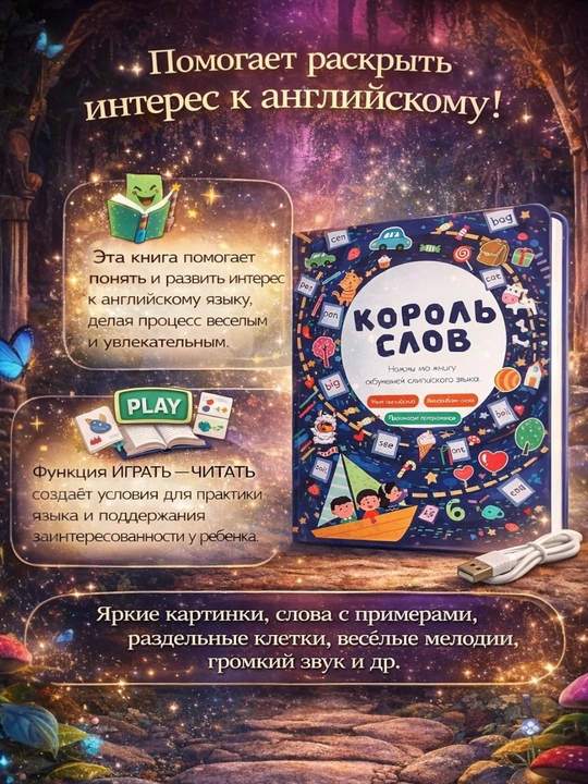 Развивающая книга обучения английского языка Король Слов