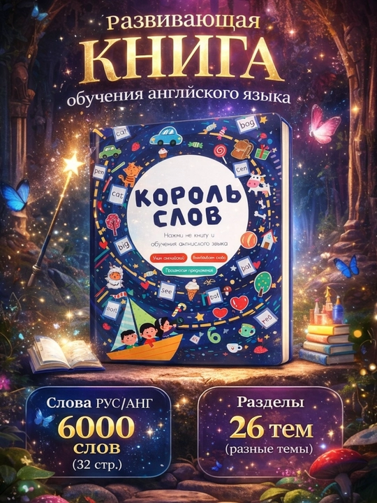 Развивающая книга обучения английского языка Король Слов - 