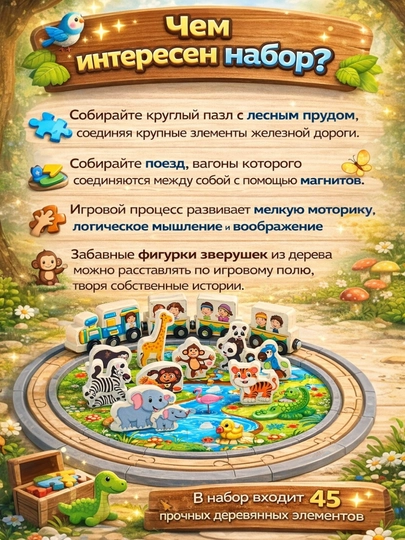 Wooden Forest Track Puzzle