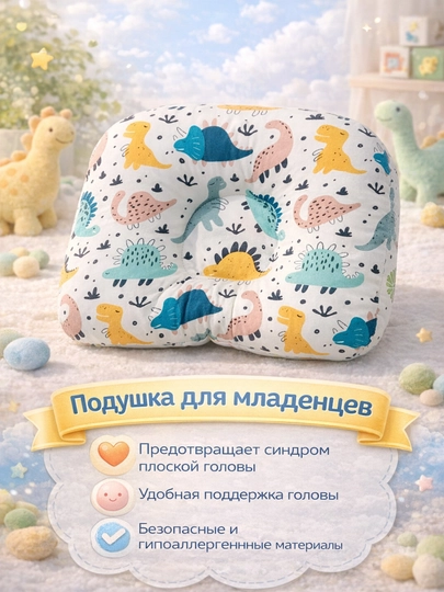 Детская подушка, для новорожденных, ортопедическая подушка, для младенцев, жесткая подушка — LATIIF1-YOSTIQCHA-ЛЕДЯН