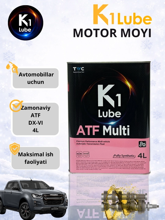 K1 Lube ATF transmissiya moyi ATF - DX-III / DX-VI / Multi, 1 litr, 4 litr