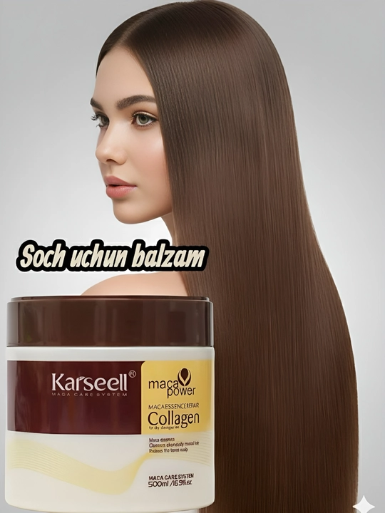Soch uchun balzam, kollagen-laminat niqobi Karseell Collagen, 500 ml - 