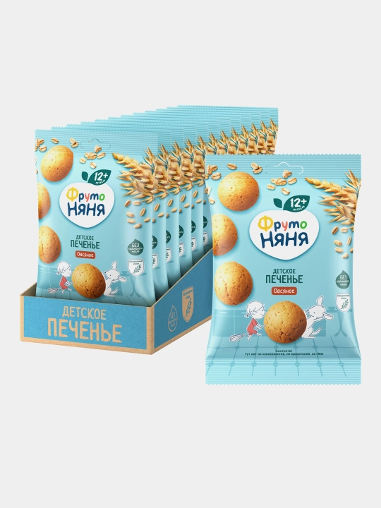 Печенье растворимое ФрутоНяня овсяное 50 г 12 шт - 