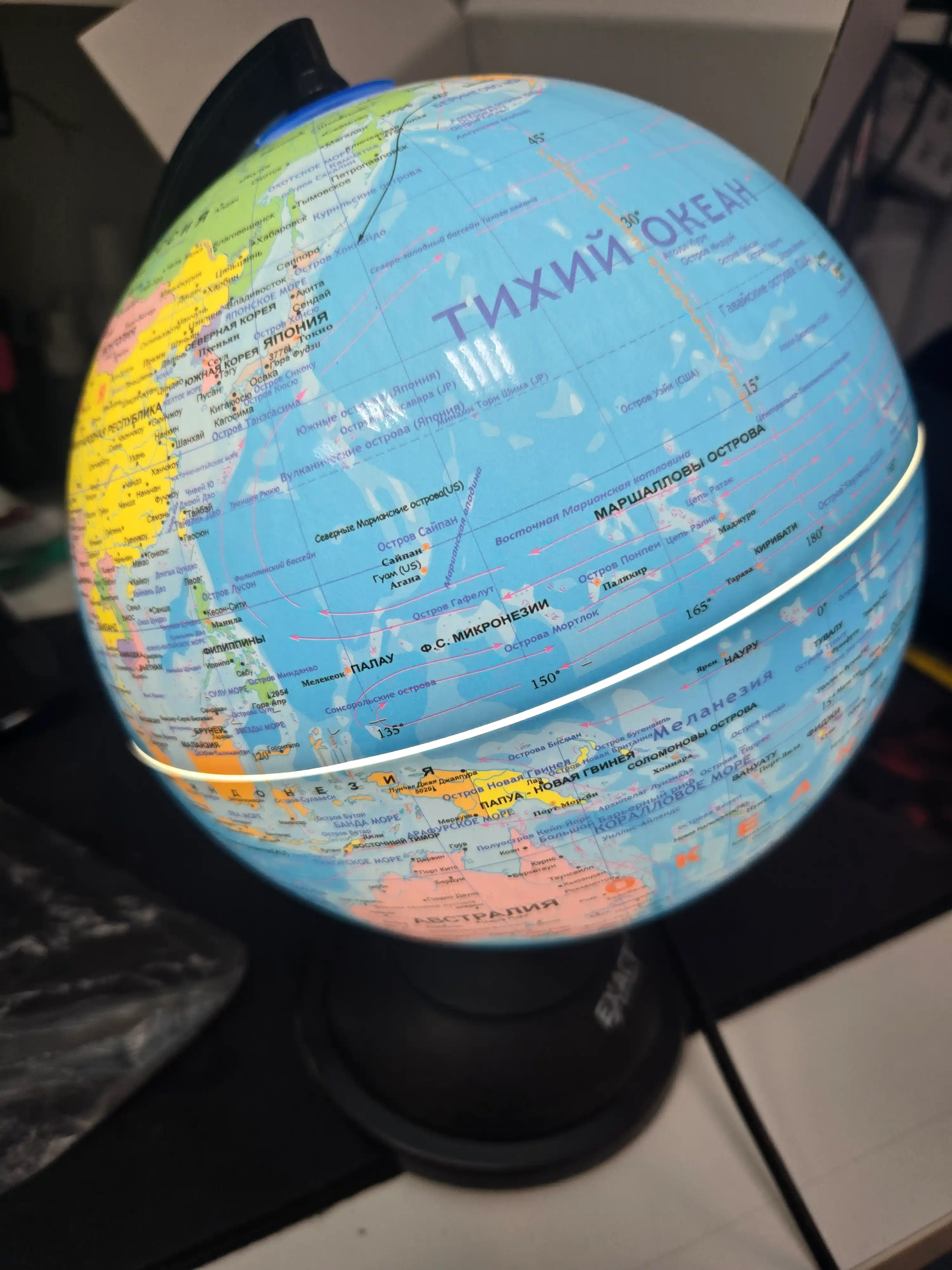 Глобус настольный 20 см, 360° LED, русский язык EXACT GL-022