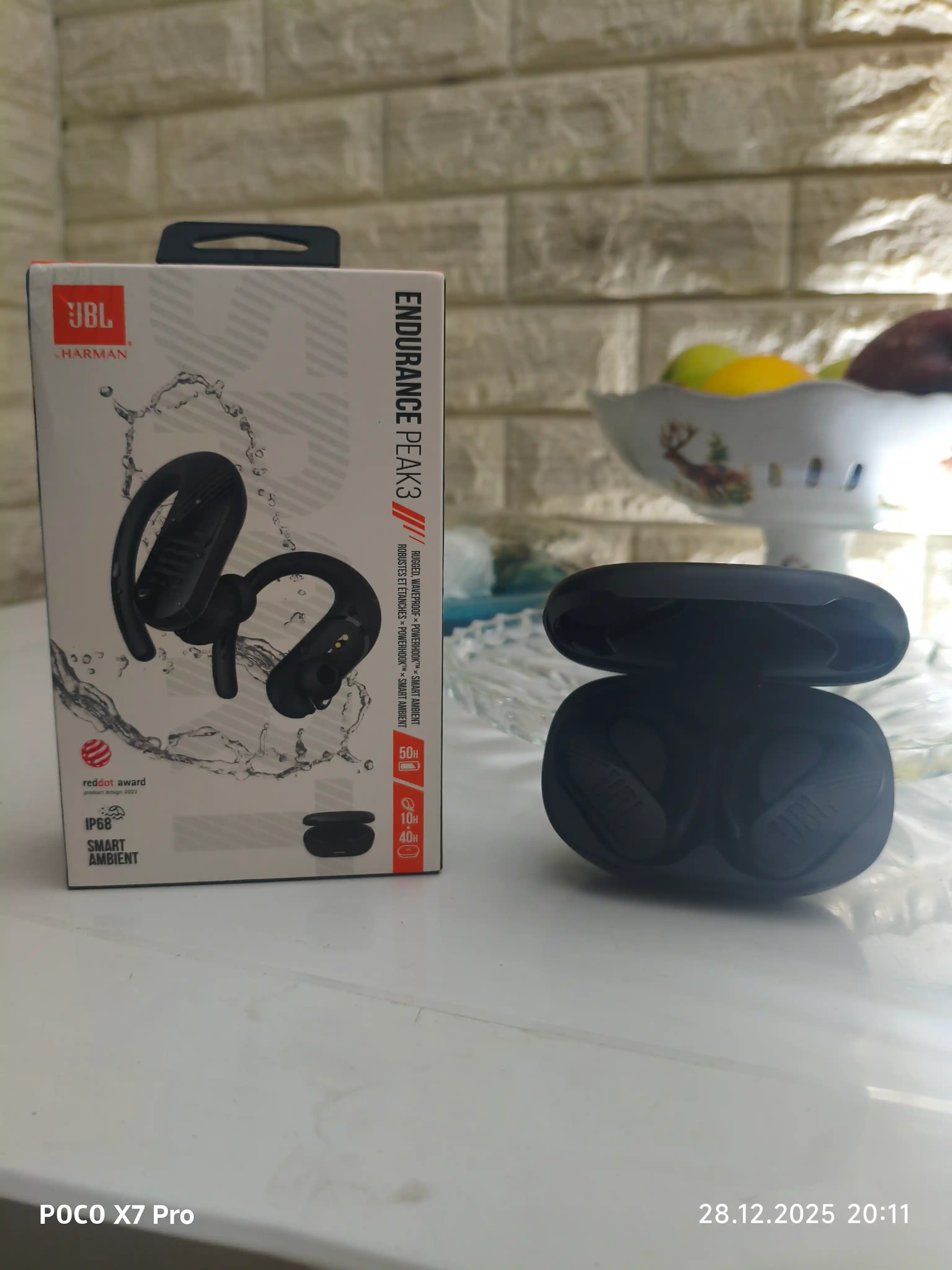 Simsiz sport quloqchinlari JBL Endurance Peak iII TWS, suvga chidamli