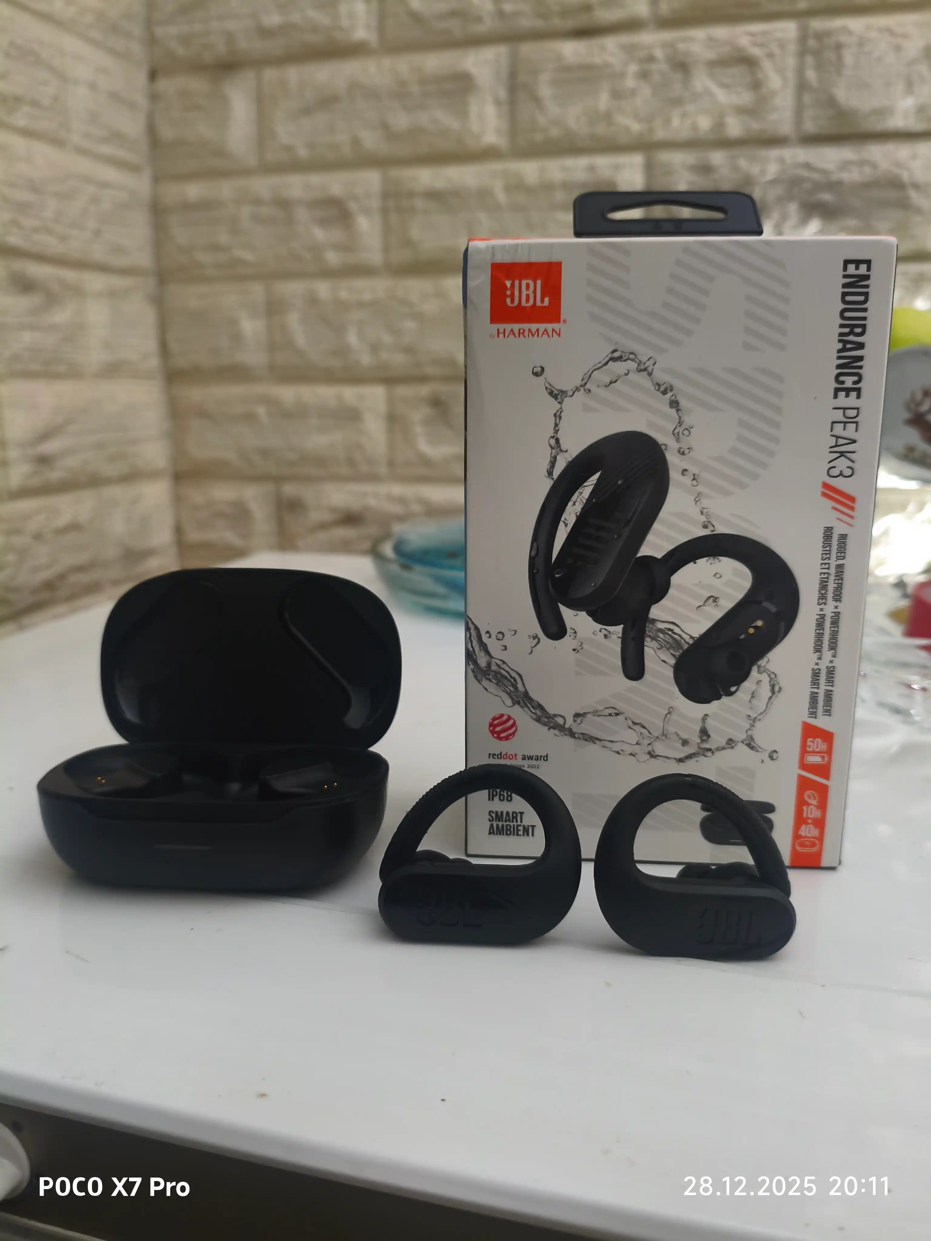 Simsiz sport quloqchinlari JBL Endurance Peak iII TWS, suvga chidamli