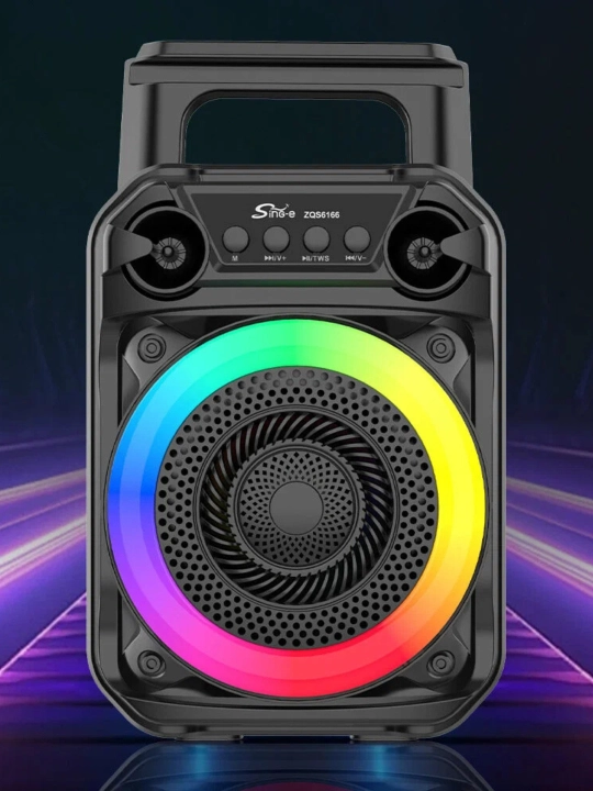 Soonbox S7 karaoke kolonka Bluetooth FM mikrofonli LED yoritgichli portativ
