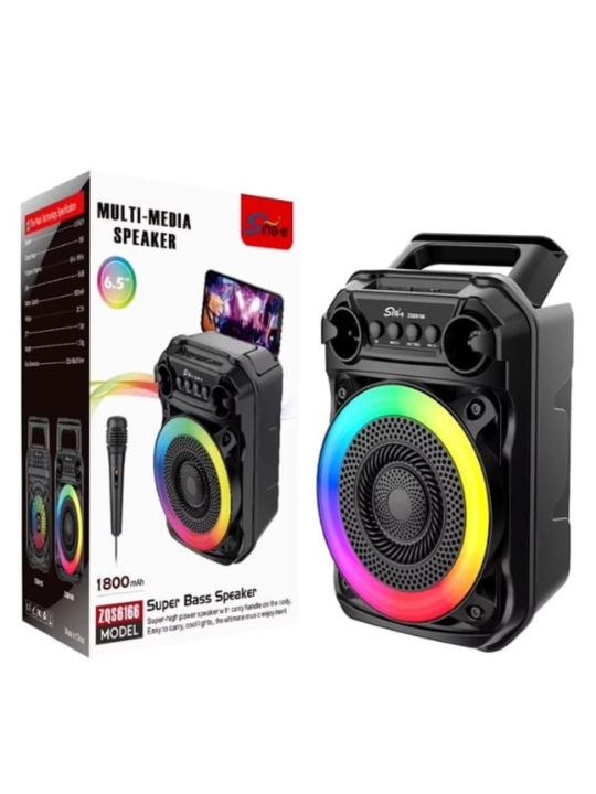 Soonbox S7 karaoke kolonka Bluetooth FM mikrofonli LED yoritgichli portativ