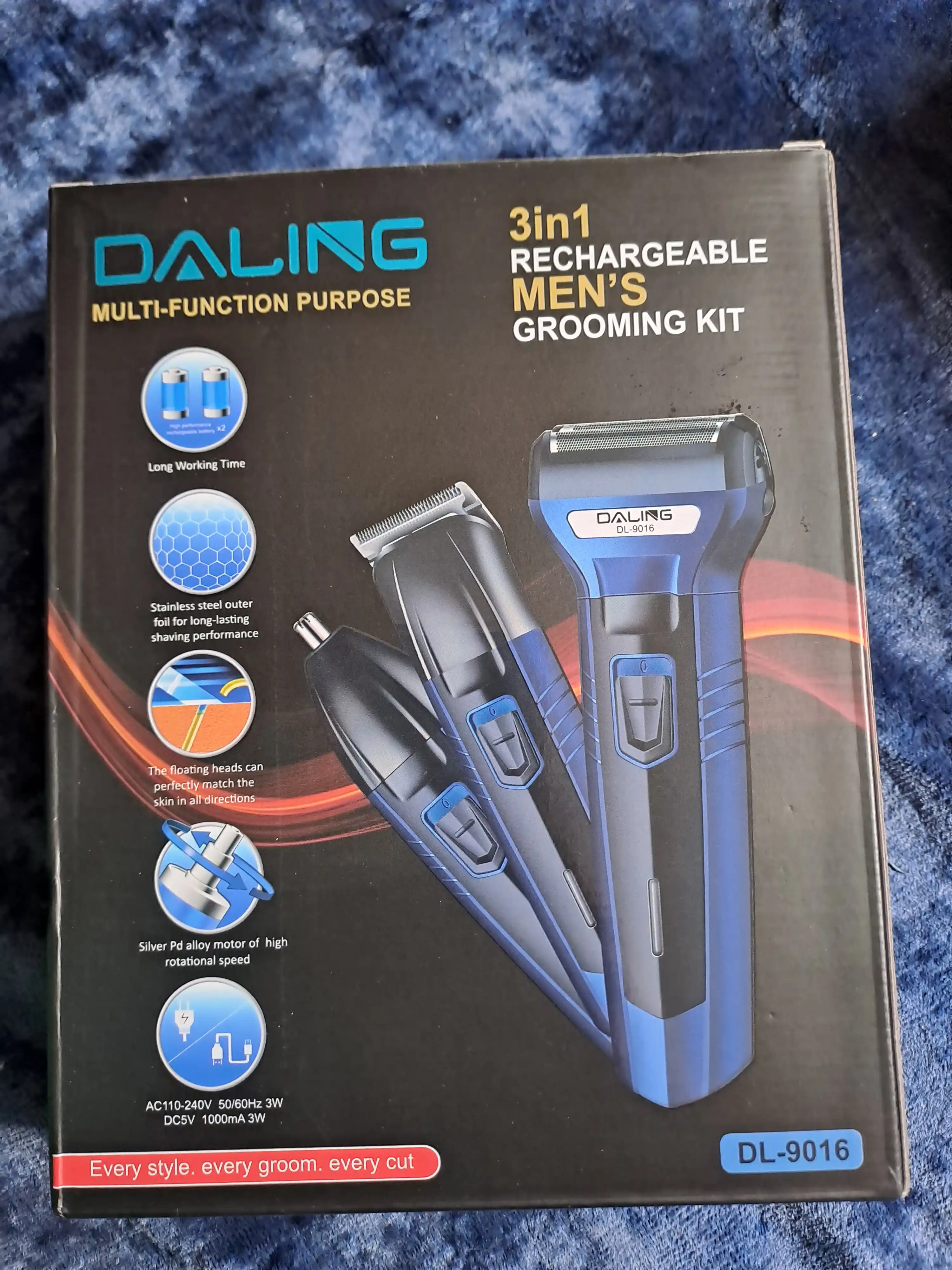 Trimmer soqol va mo'ylov olish uchun elektr-ustara Geemy GM-595 GM 566, 3 tasi 1 da