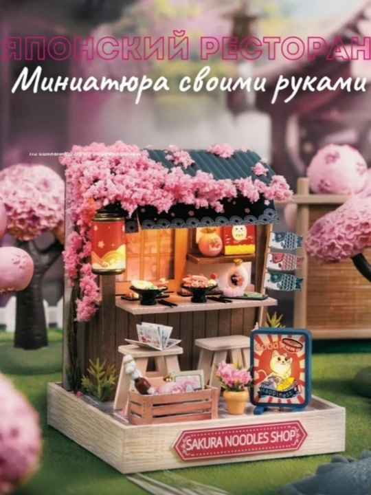 Одна модель комнаты с инструкцией, один пылезащитный чехол и японская светодиодная лампа - 
