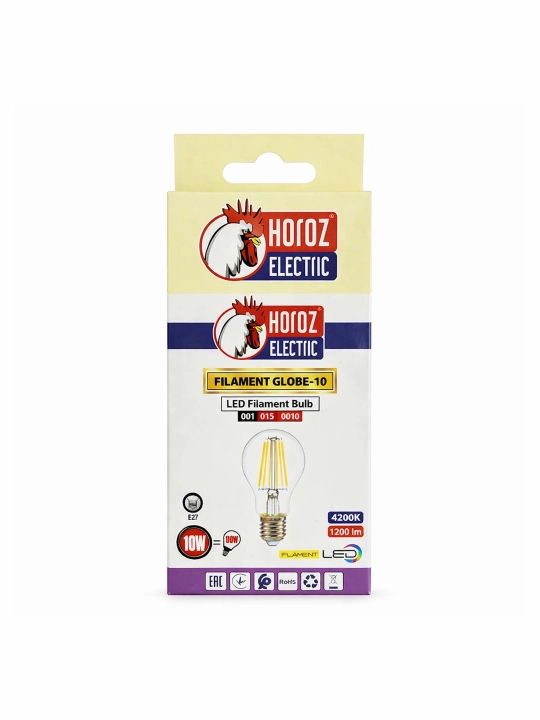 FILAMENT GLOBE-10 LED chiroq, 10 Vt 220–240 V, 2700–4200 K