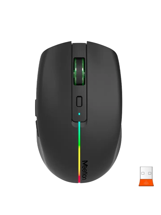 BTM002 2.4G + Bluetooth simsiz sichqoncha, batareyali, RGB, ixcham