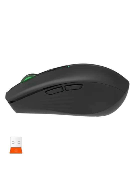 BTM002 2.4G + Bluetooth simsiz sichqoncha, batareyali, RGB, ixcham