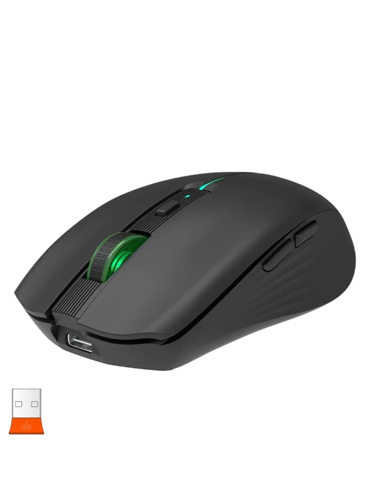 BTM002 2.4G + Bluetooth simsiz sichqoncha, batareyali, RGB, ixcham