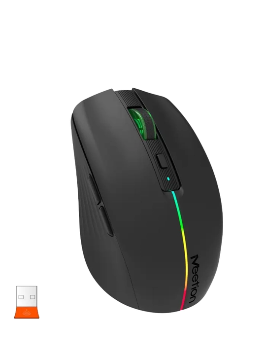BTM002 2.4G + Bluetooth simsiz sichqoncha, batareyali, RGB, ixcham