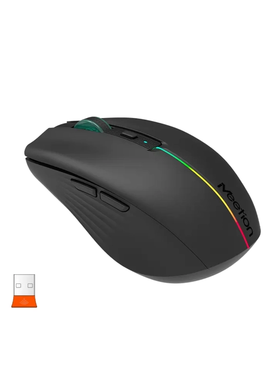BTM002 2.4G + Bluetooth simsiz sichqoncha, batareyali, RGB, ixcham