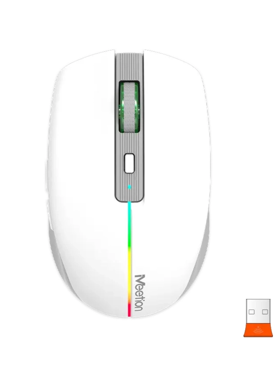 BTM002 2.4G + Bluetooth simsiz sichqoncha, batareyali, RGB, ixcham