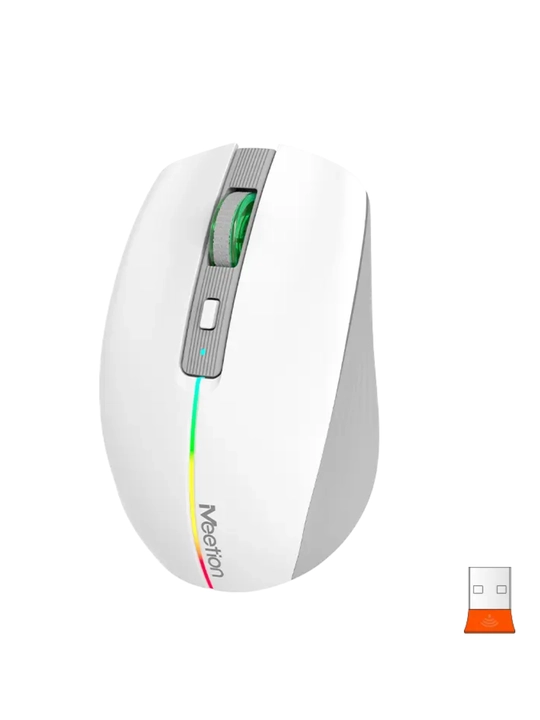 BTM002 2.4G + Bluetooth simsiz sichqoncha, batareyali, RGB, ixcham
