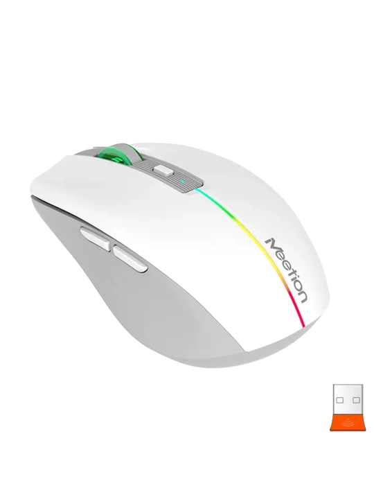BTM002 2.4G + Bluetooth simsiz sichqoncha, batareyali, RGB, ixcham