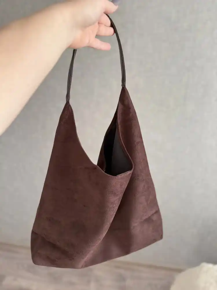 Maktab sumkasi, ayollar uchun, katta, xobo, retro uslubda, zamsh sumkasi, shopper, o‘qish uchun