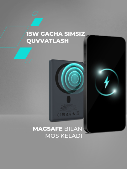CANYON OnPower MagSafe simsiz powerbank, iPhone uchun, 5000 mAh, 10000 mAh