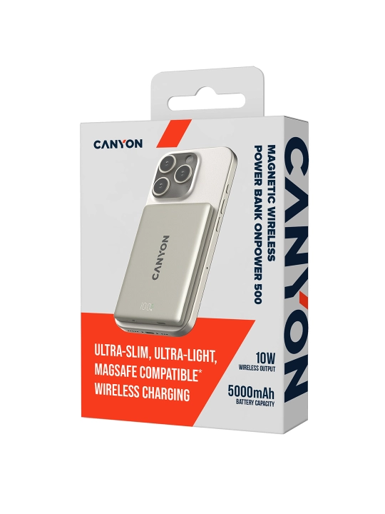 CANYON OnPower MagSafe simsiz powerbank, iPhone uchun, 5000 mAh, 10000 mAh