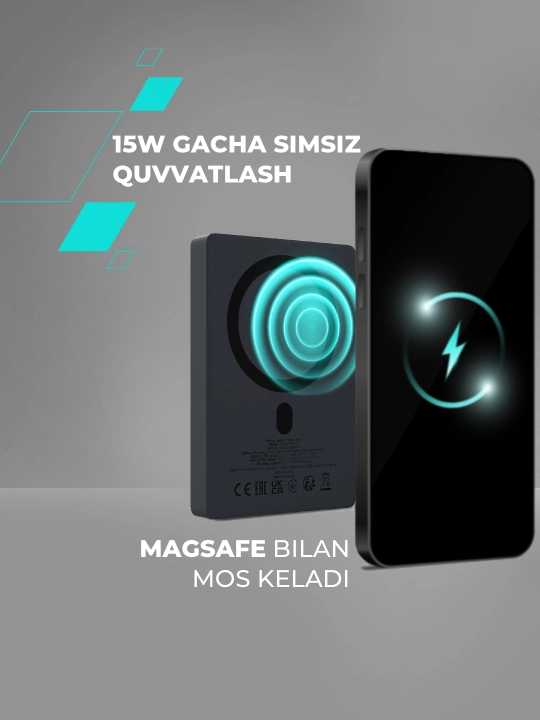 CANYON OnPower MagSafe simsiz powerbank, iPhone uchun, 5000 mAh, 10000 mAh
