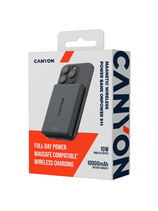 CANYON OnPower MagSafe simsiz powerbank, iPhone uchun, 5000 mAh, 10000 mAh