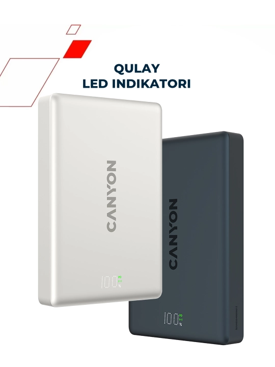 CANYON OnPower MagSafe simsiz powerbank, iPhone uchun, 5000 mAh, 10000 mAh