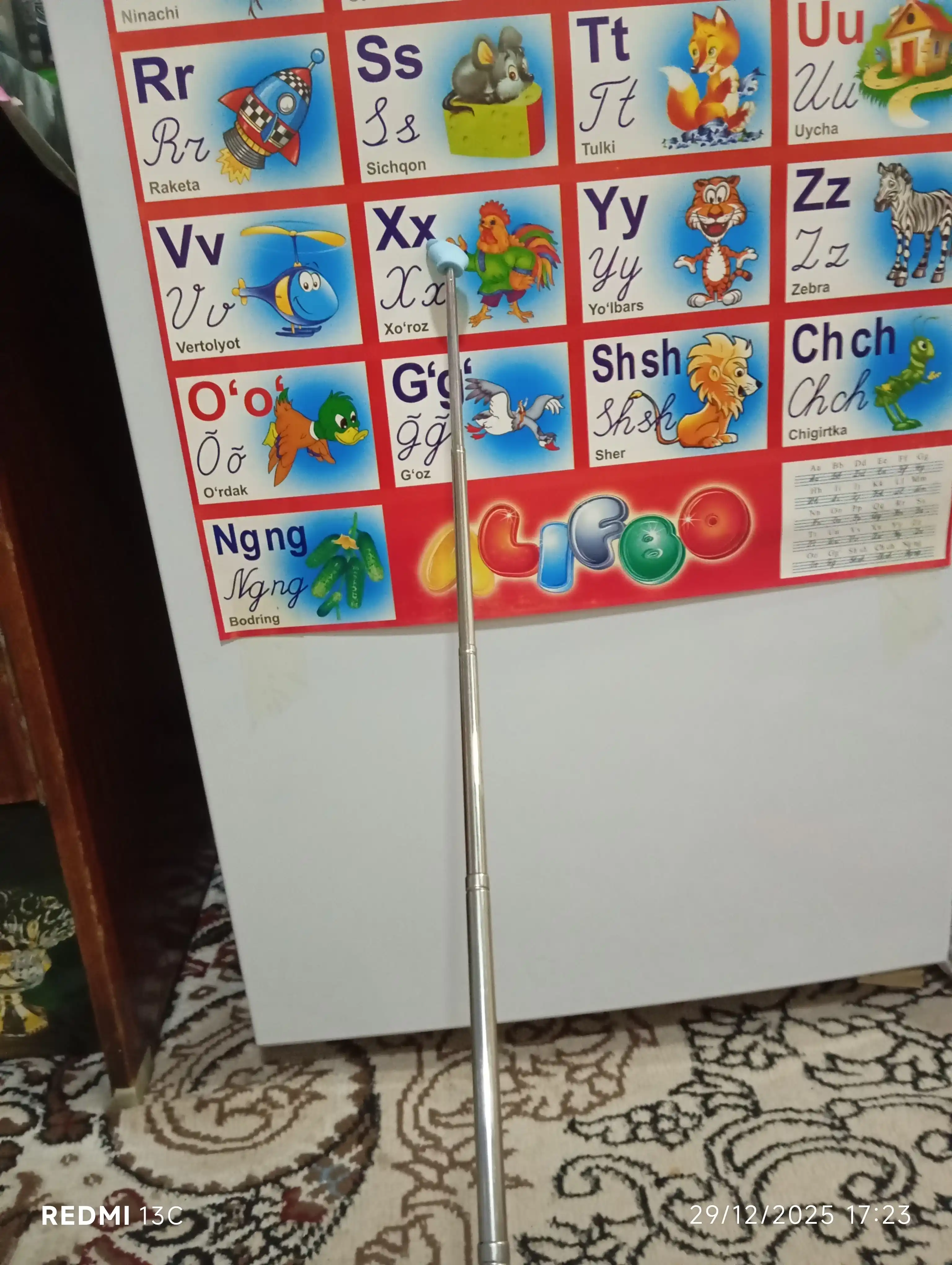 Указка с пальцем телескопическая