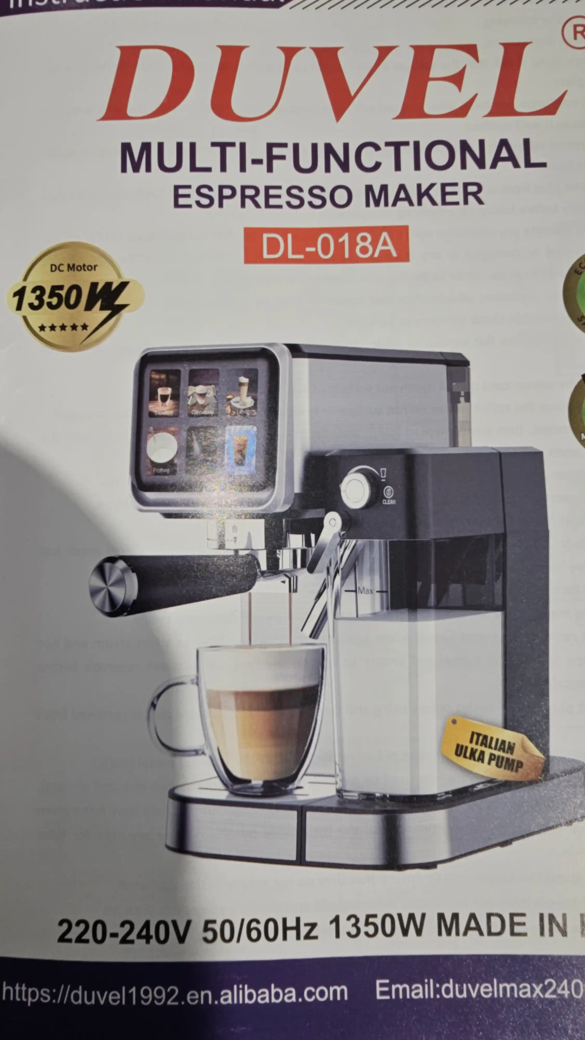 Кофемашина Duvel DL-018A