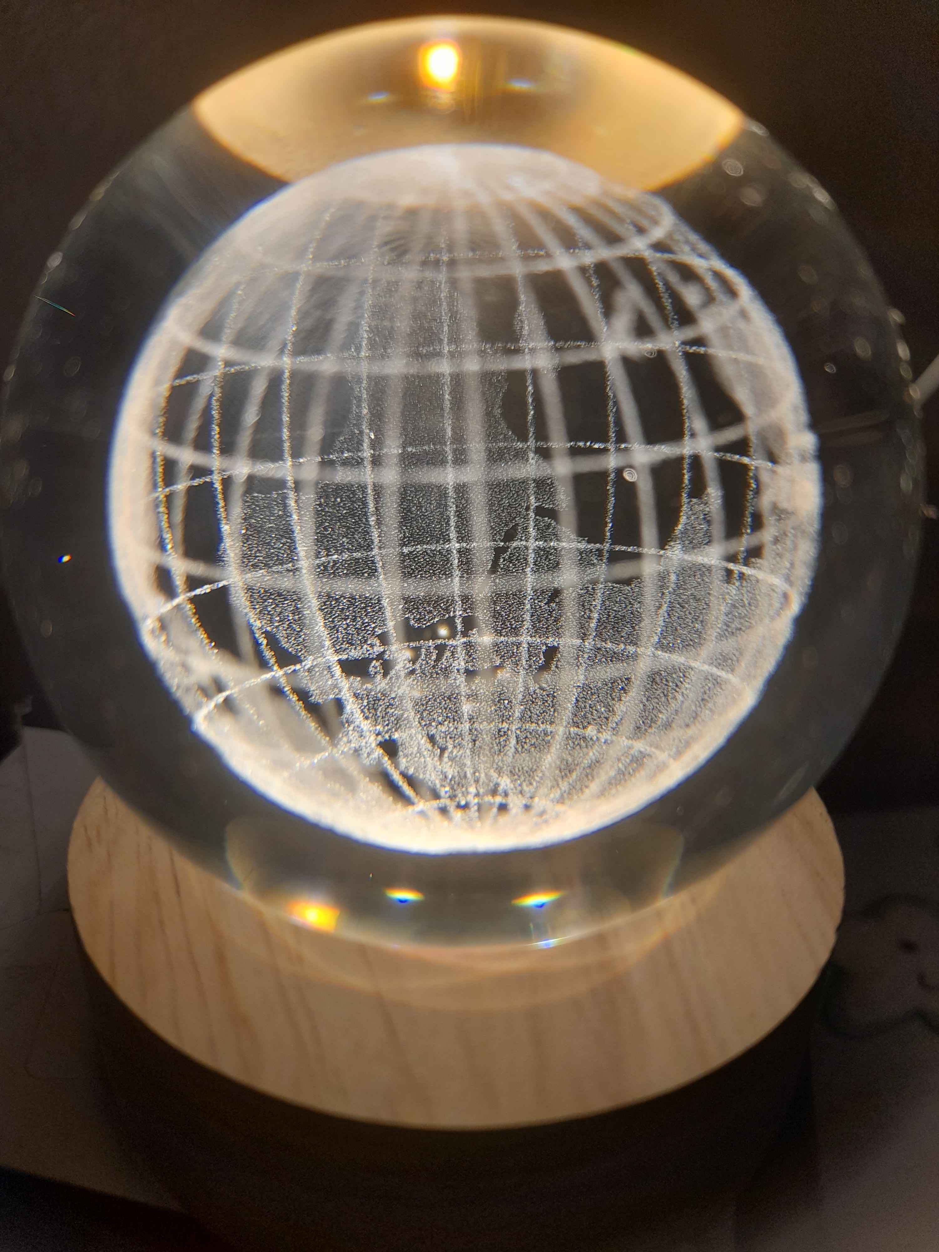 3D Хрустальный шар-ночник, антистресс, настольный стеклянный светильник
