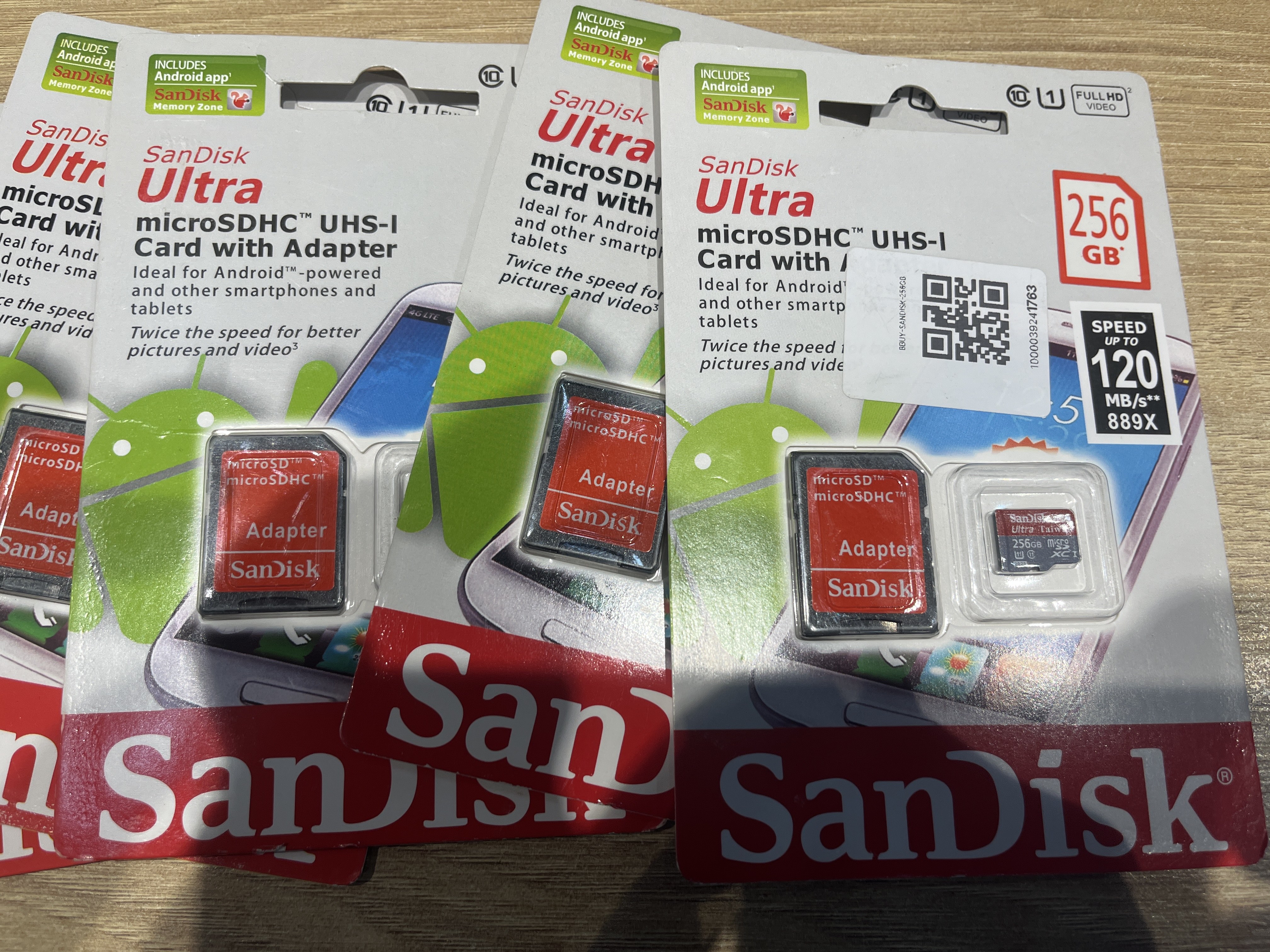 Fleshka,SanDisk Ultra MicroSD Xotira karta UHS-I (adapter bilan): 1|2|4|8|16|32|64|128 GB