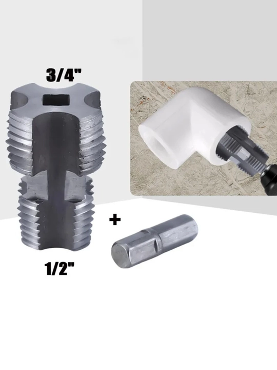 Сверло нарезки резьбы для пвх труб, с 2 матрицами 1/2", 3/4"