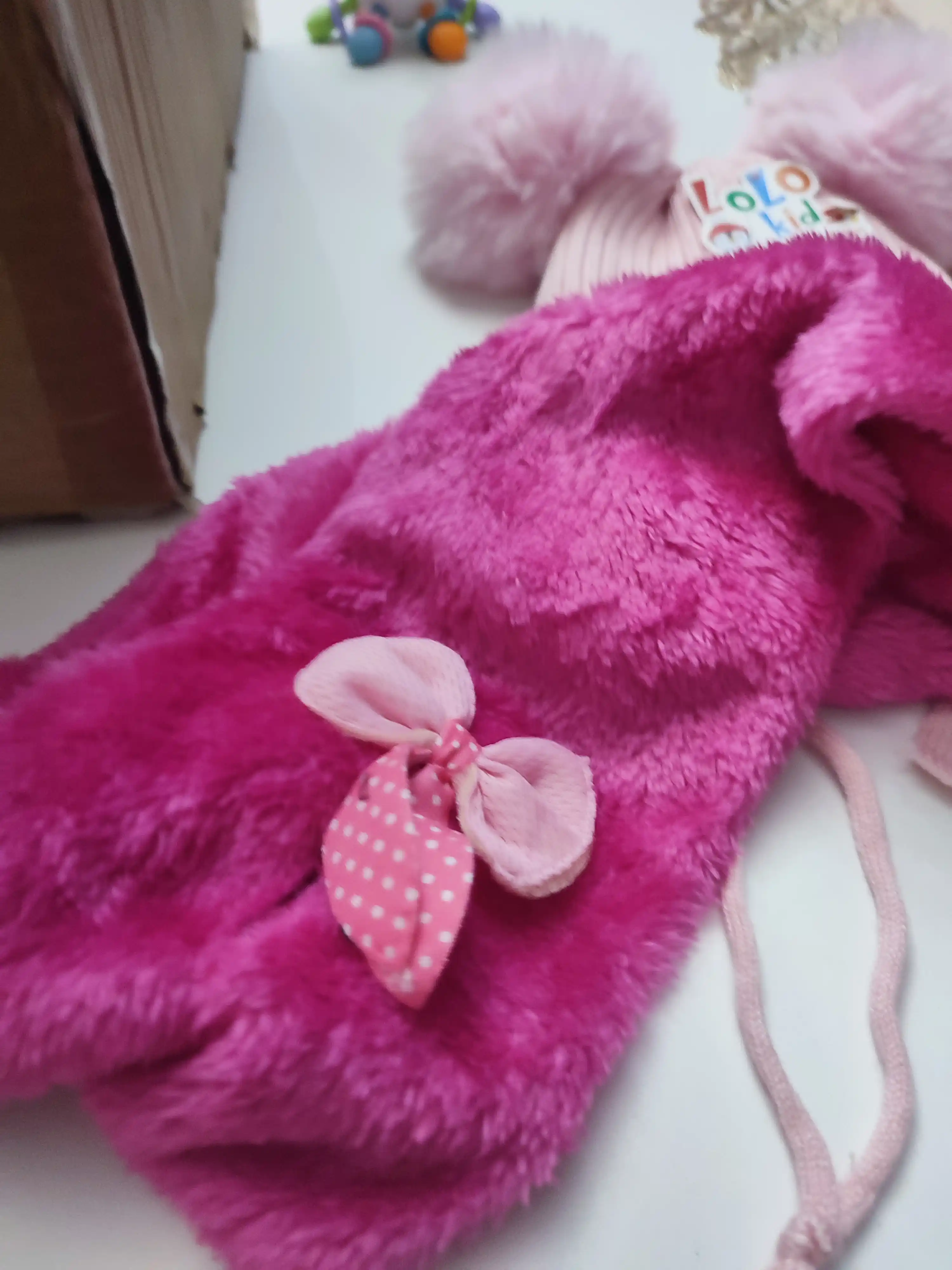 1 yoshdan 7 yoshgacha bo‘lgan qizlar uchun momiq sharf, 75 sm