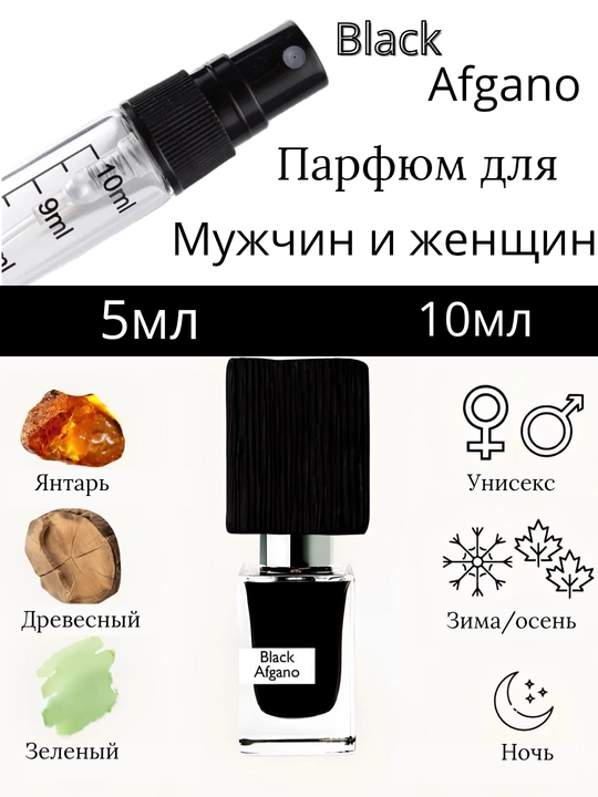 Black Afgano – erkaklar va ayollar uchun kuchli yog‘ochli uniseks atir raspiv 5 ml / 10 ml - 