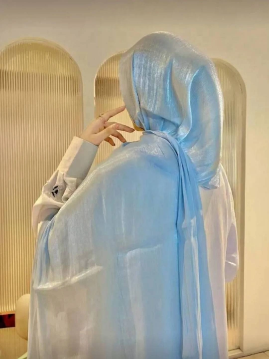 Шарф из органзы, женский платок, хиджаб, 175 х 75 см