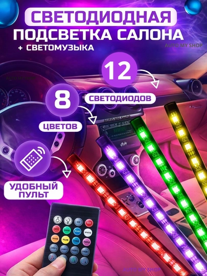 Светодиодная лента для подсветки авто — CAMELA-LED12SM-БЕЛЫЙ