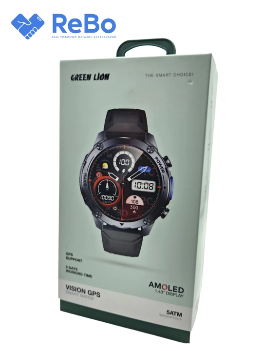 Смарт-часы Green Lion Vision GPS, AMOLED 1.43", 5ATM водонепроницаемость
