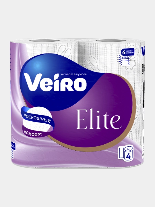 Туалетная бумага Viero Elite, 4 рулона