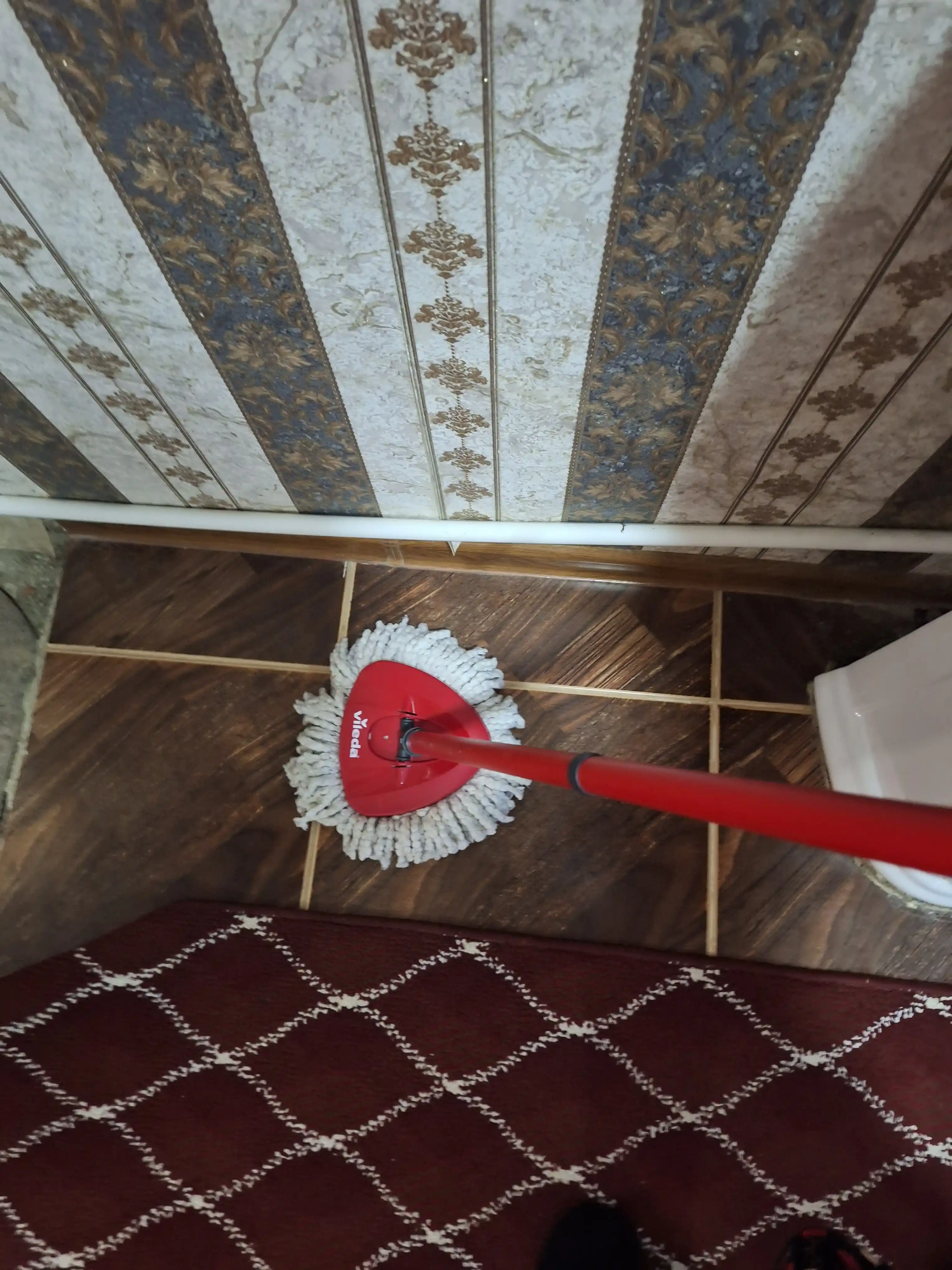 Vileda Turbo Smart chelak shvabra, aylanadigan, nam tozalash uchun, mikrofiberli