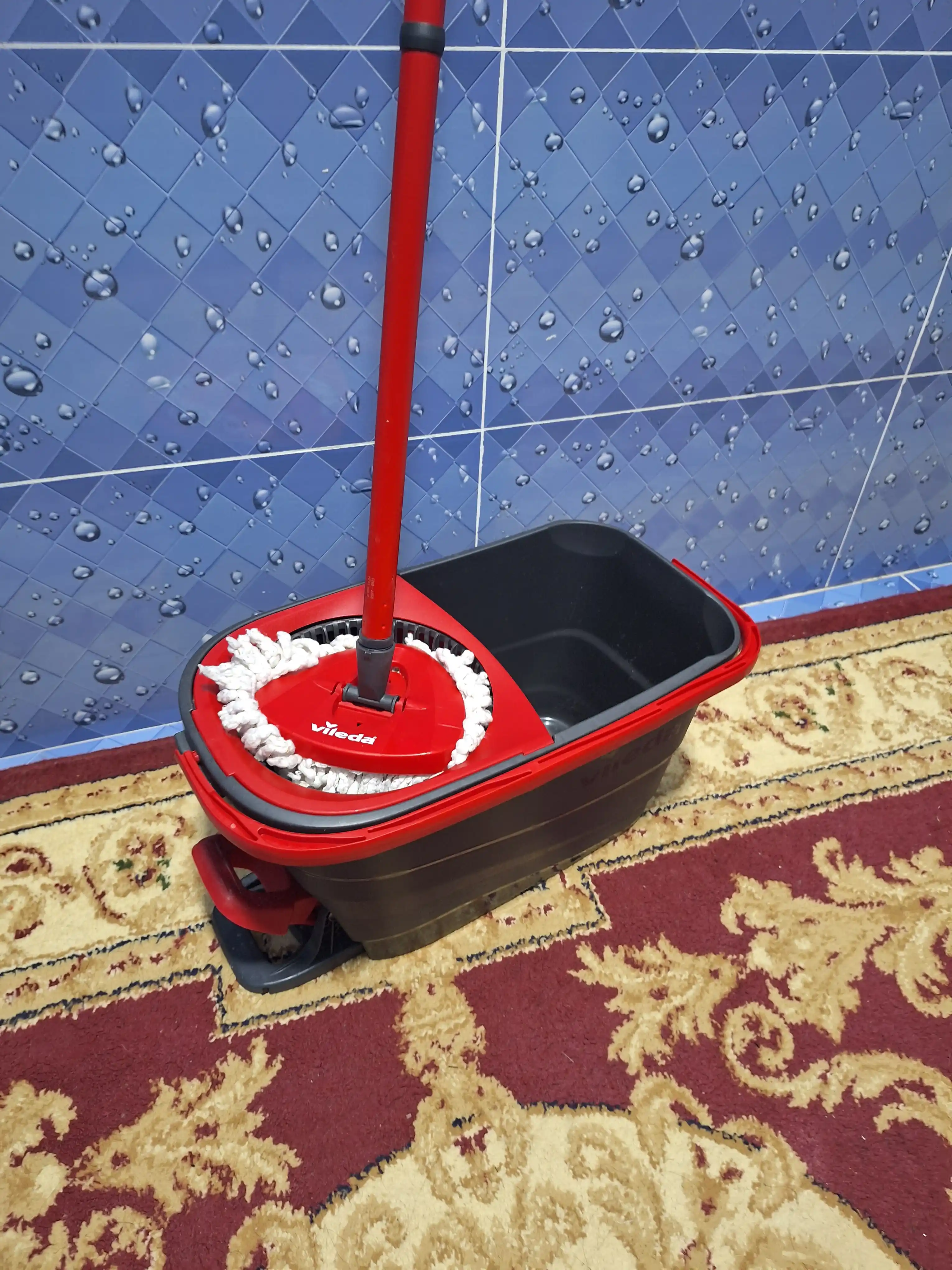 Vileda Turbo Smart chelak shvabra, aylanadigan, nam tozalash uchun, mikrofiberli
