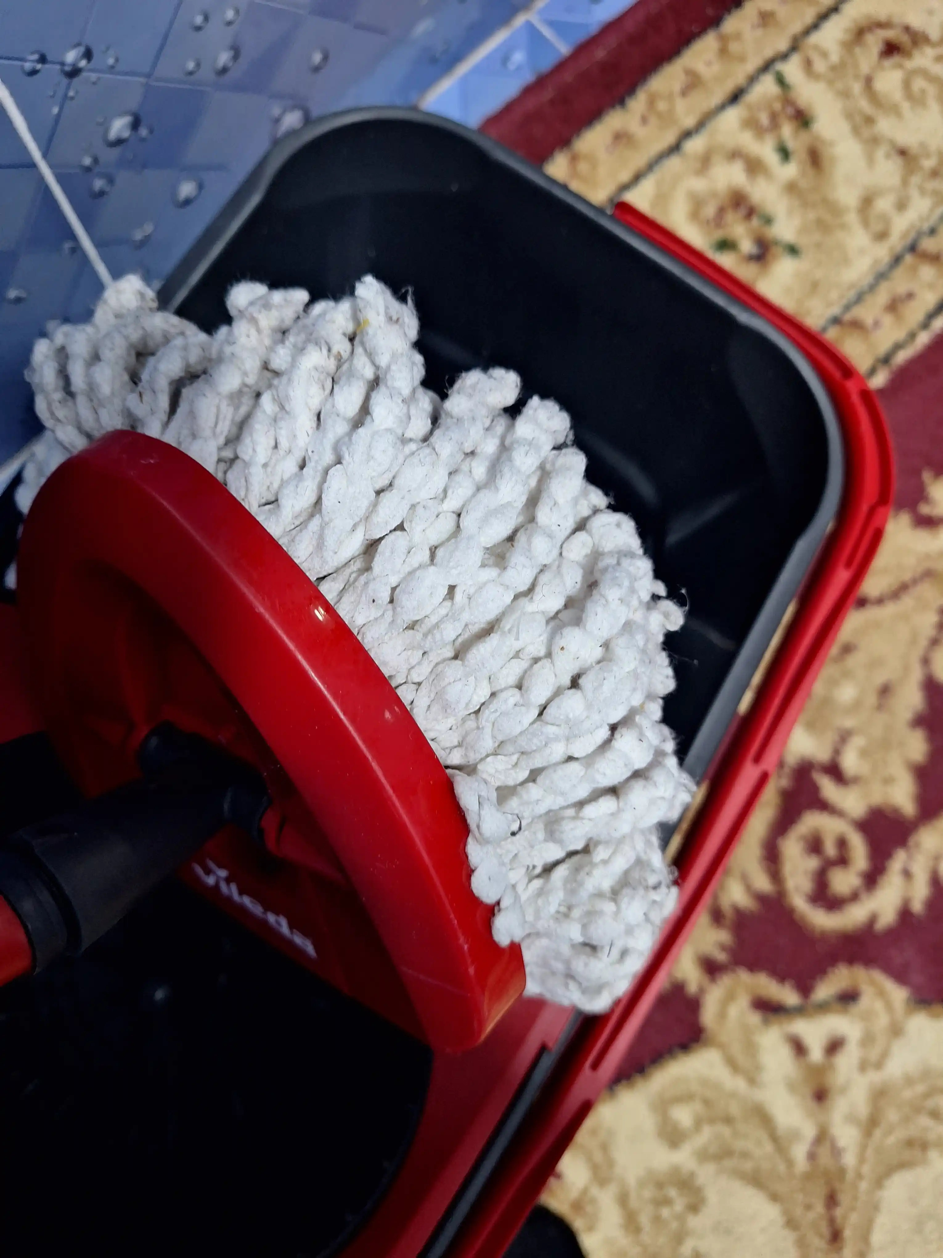 Vileda Turbo Smart chelak shvabra, aylanadigan, nam tozalash uchun, mikrofiberli