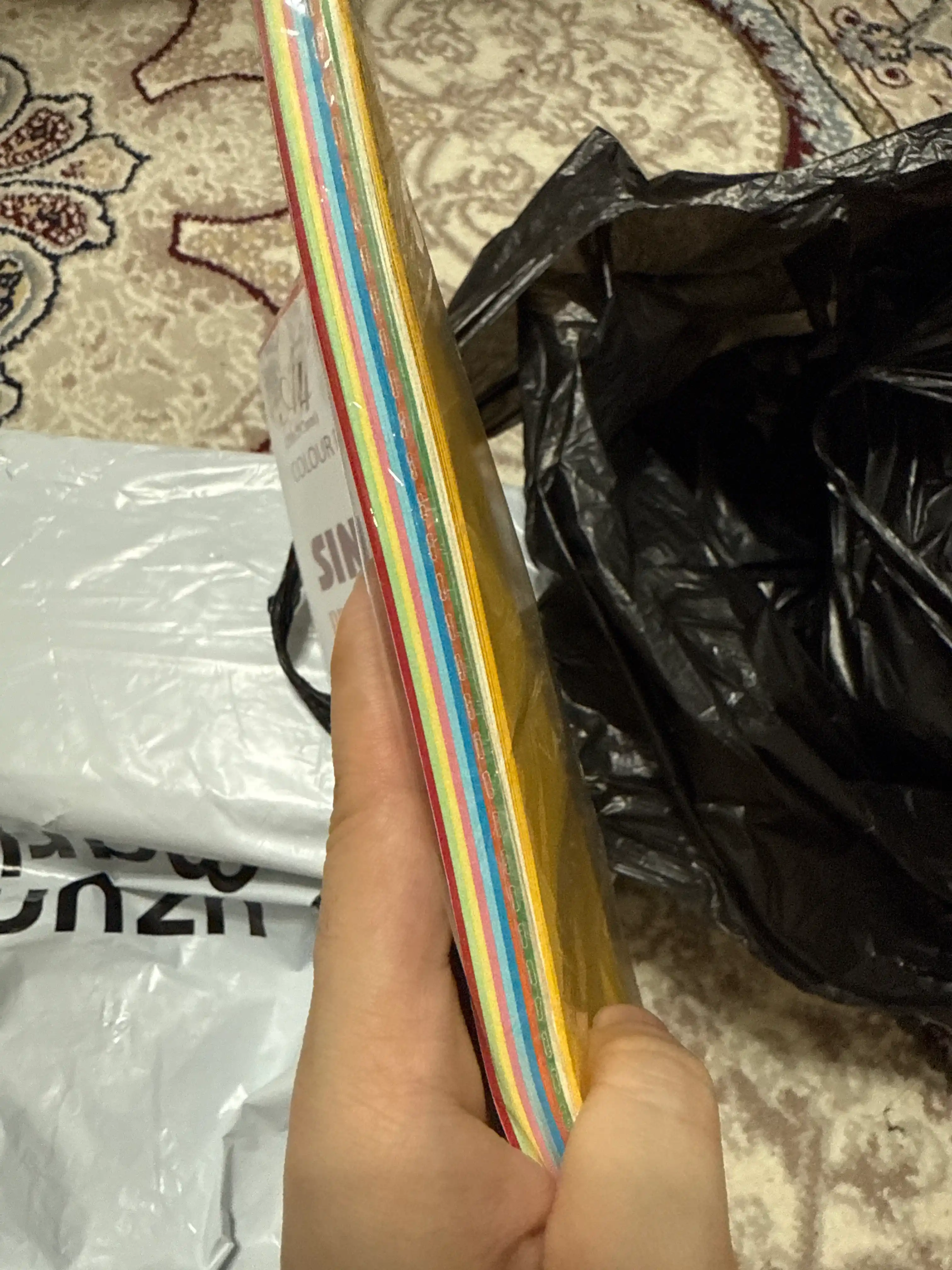 Rangli qog'oz, A4, ofis, maktab, bog'cha uchun, paketda 100 dona. 10 xil rangda