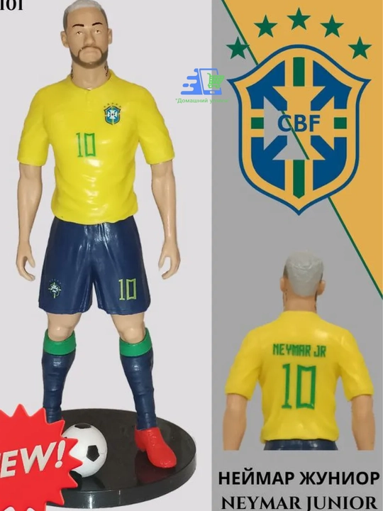 Katta futbol yulduzlari figurkalari — Messi, Mbappe, Ronaldo, Lamine Yamal, Vinisius