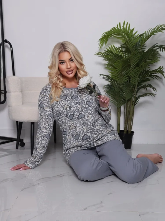 Ayollar pijama to‘plami, ishton va ko‘ylak, 100% paxta
