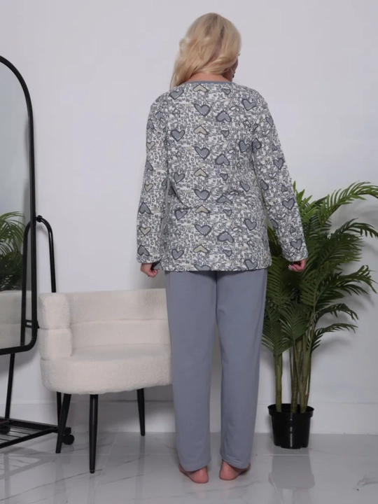 Ayollar pijama to‘plami, ishton va ko‘ylak, 100% paxta